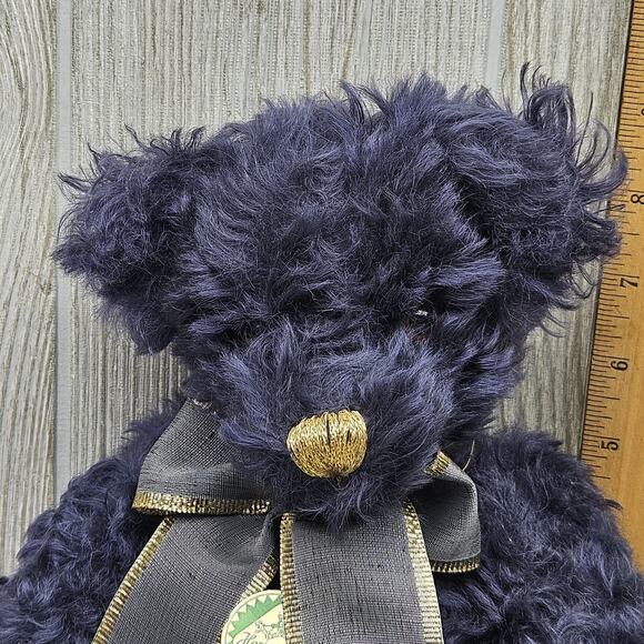 Vintage Hermann Annual Bear 1997 Golden Blue Mohair Teddy Made in Germany Plush - Picture 6 of 15